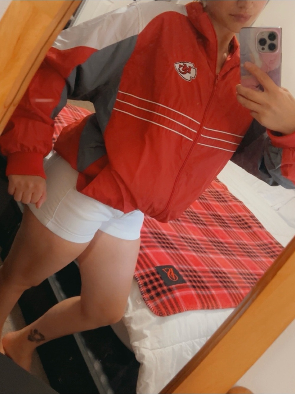 NFL Kansas City Chiefs Red and Gray Windbreaker Jacket
